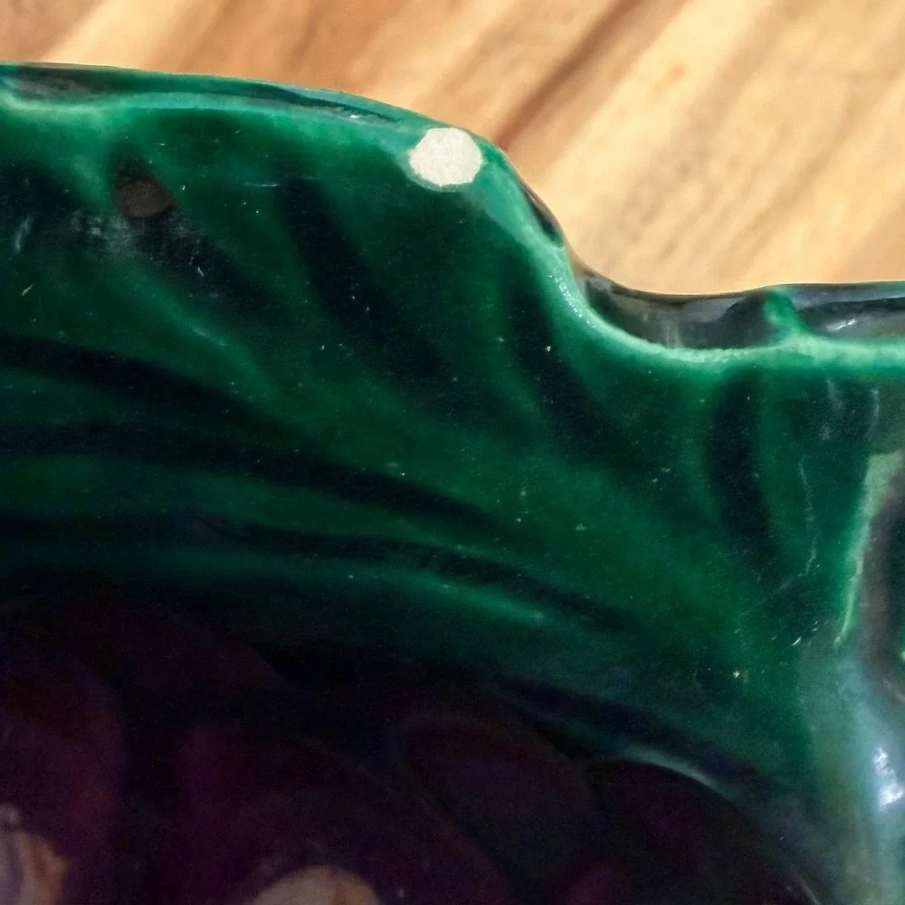 Vintage Ceramic Grape Wall Pocket Planter Purple Fruit Majolica Style Hanging